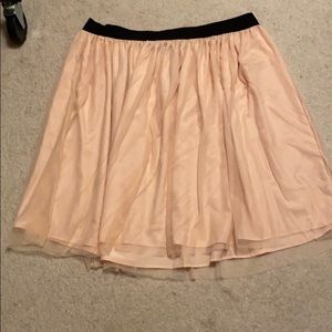 Pink tulle midi skirt